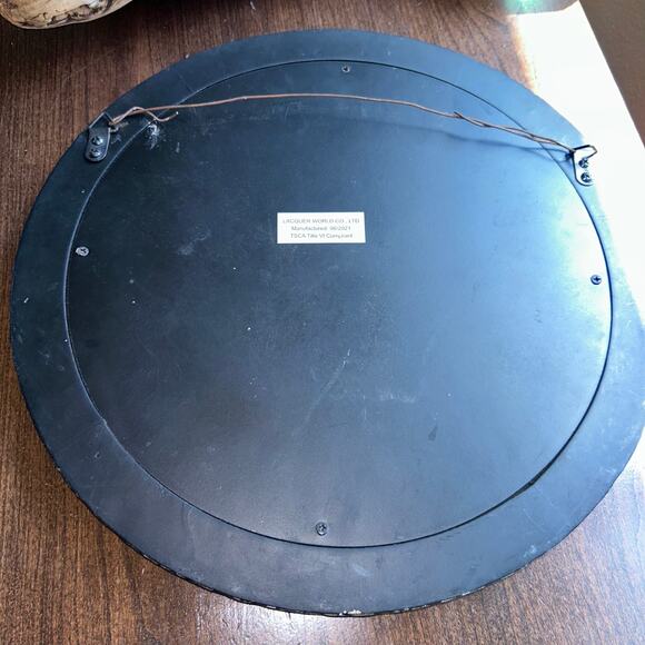 Vintage abalone mother of pearl in laid round framed mirror - Picture 9 of 9